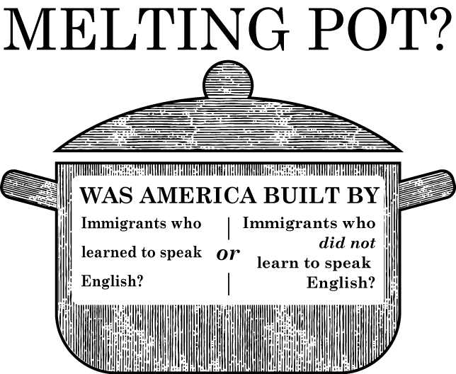 Melting Pot? - Was America Built By (A) Immigrants who learned to speak English? Or, (B) Immigrants who did not learn to speak English?