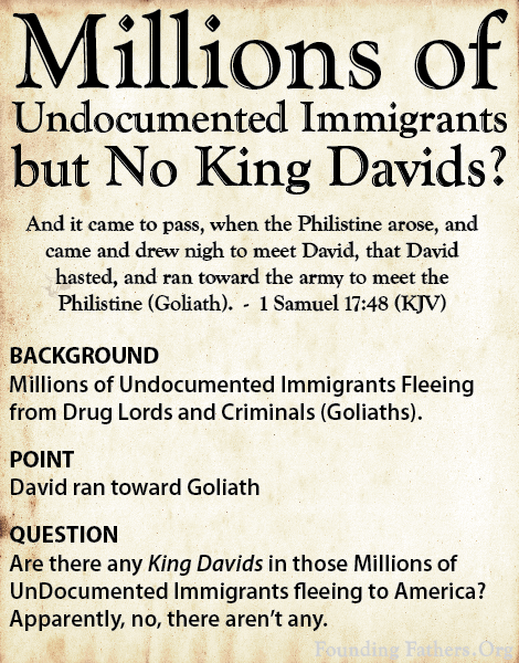 Millions of Undocumented Immigrants but No King Davids?
