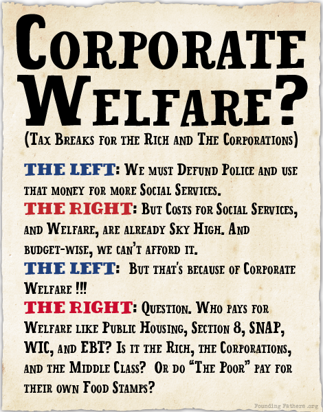 Corporate Welfare (Tax Breaks for the Rich and The Corporations)