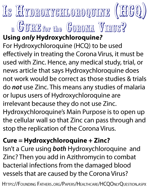 Using ONLY Hydroxychloroquine (HCQ)  Question?