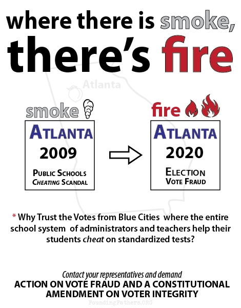Where there is smoke, there's fire. - Why Trust the Votes from Blue Cities where the entire school system  of administrators and teachers help their students cheat on standardized tests?