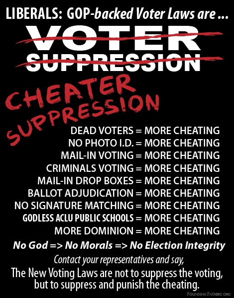 Voter Suppression? Or Cheater Suppression?