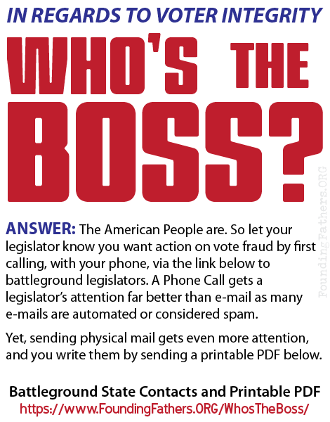 In regards to Voter Integrity,  Who's the boss?