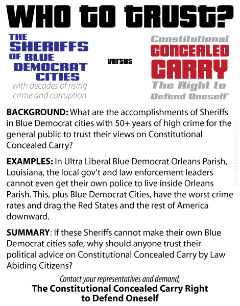 Concealed Carry - Why trust Blue Democrat Sheriffs?
