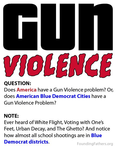 Gun Violence: Does America have a Gun Violence problem? Or, does American Blue Democrat cities have a Gun Violence problem?