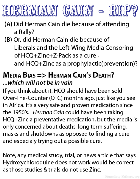 Herman Cain - RIP? - 
