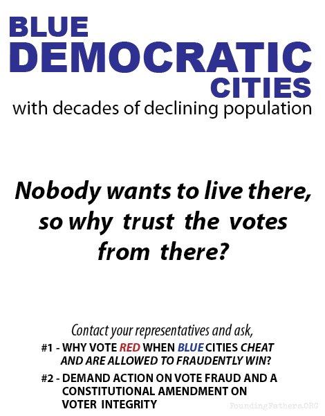 Blue Democratic Cities - Nobody wants to live there, Hence, why trust votes from there?