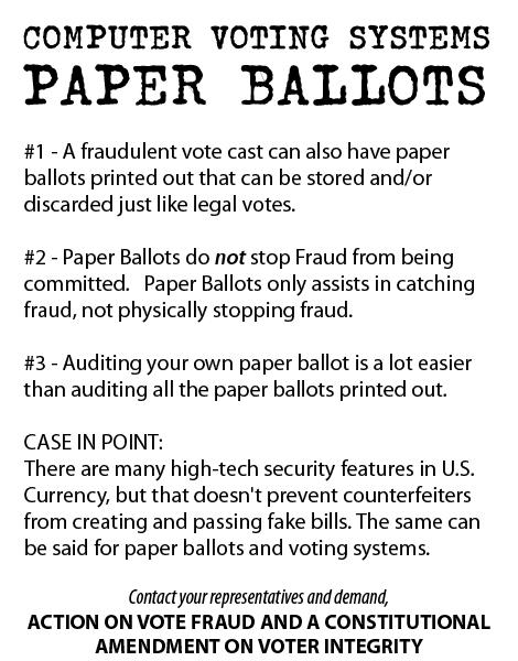 Computer Voting Systems - Paper Ballots