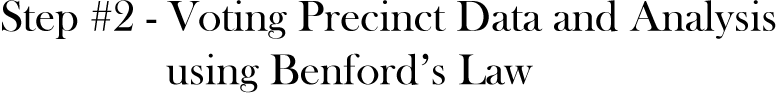 Step #2 - Voting Precinct Data and Analysis using Benford's Law
