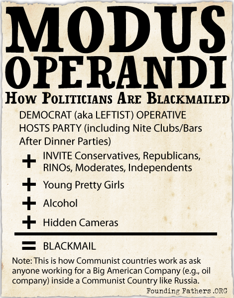 modus operandi: How Politicians Are Blackmailed  (Leftist Entrapment Schemes)
