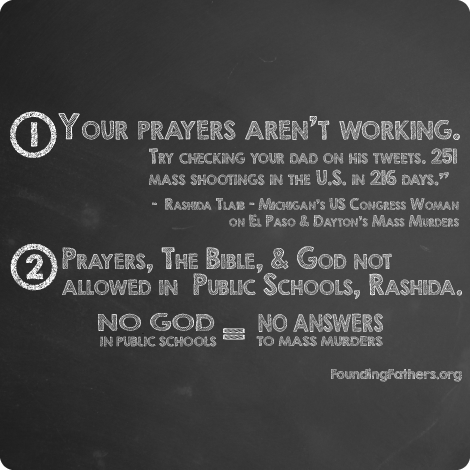 Your Prayers aren't working; Prayer not allows in Public Schools