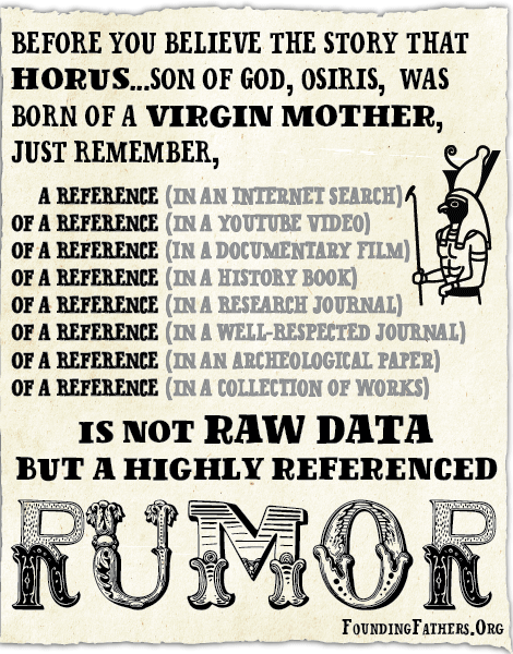 Horus and Jesus - A Reference of A Reference Is A Rumor