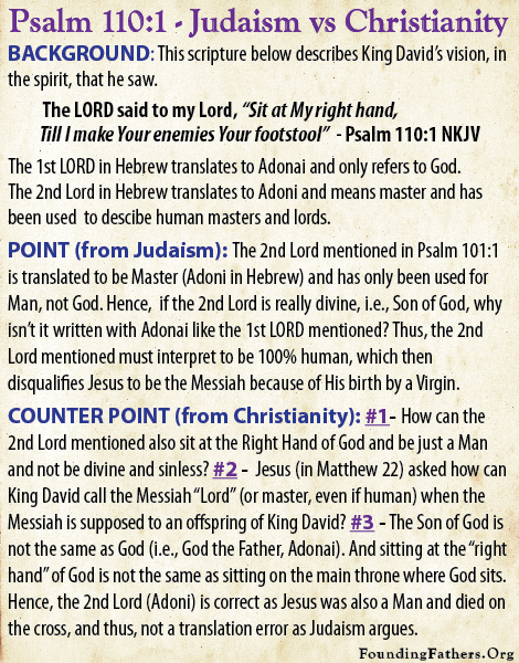 Psalm 110:1 - Judaism vs Christianity