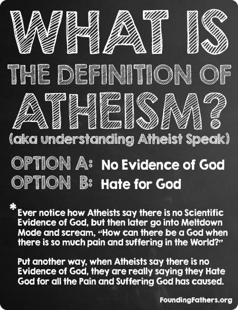 Q: What is the Definition of Atheism? (aka understanding Atheist Speak)