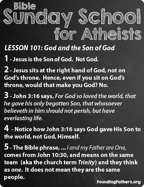 Sunday School for Atheists - Lesson 101: God and the Son of God