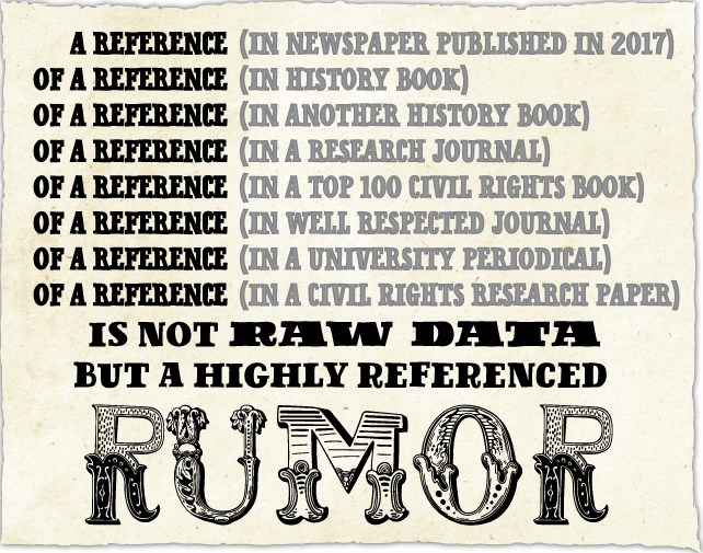 A reference of reference of a reference is not raw data, but a rumor