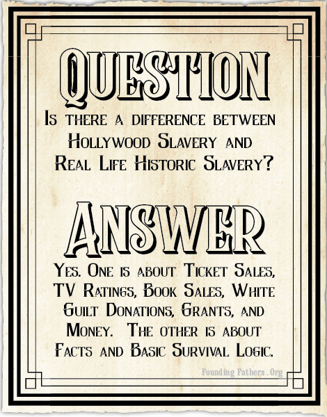 Q: Is there a Difference between Hollywood Slavery and Real Life Historical Slavery?