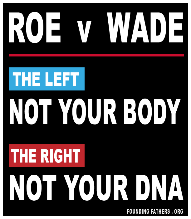 ROE v. WADE: THE LEFT: Not your body; THE RIGHT: Not your DNA